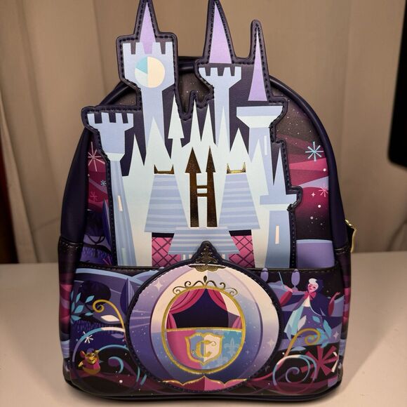 Loungefly Disney Cinderella Castle Series Carriage Adj Strap Mini Backpack NEW main image 5